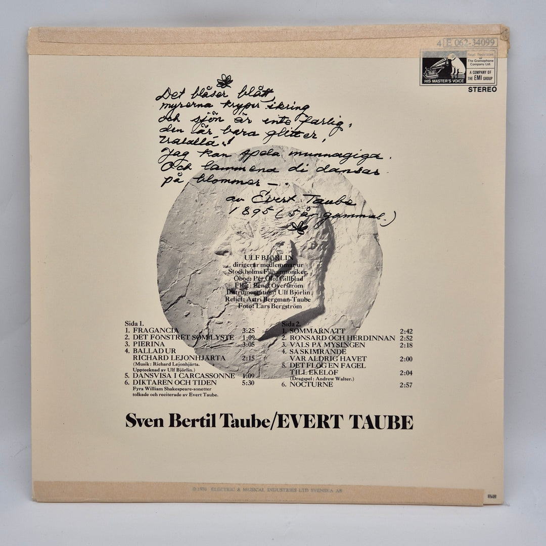 Retro Vinylskiva Evert Taube av Sven-Bertil