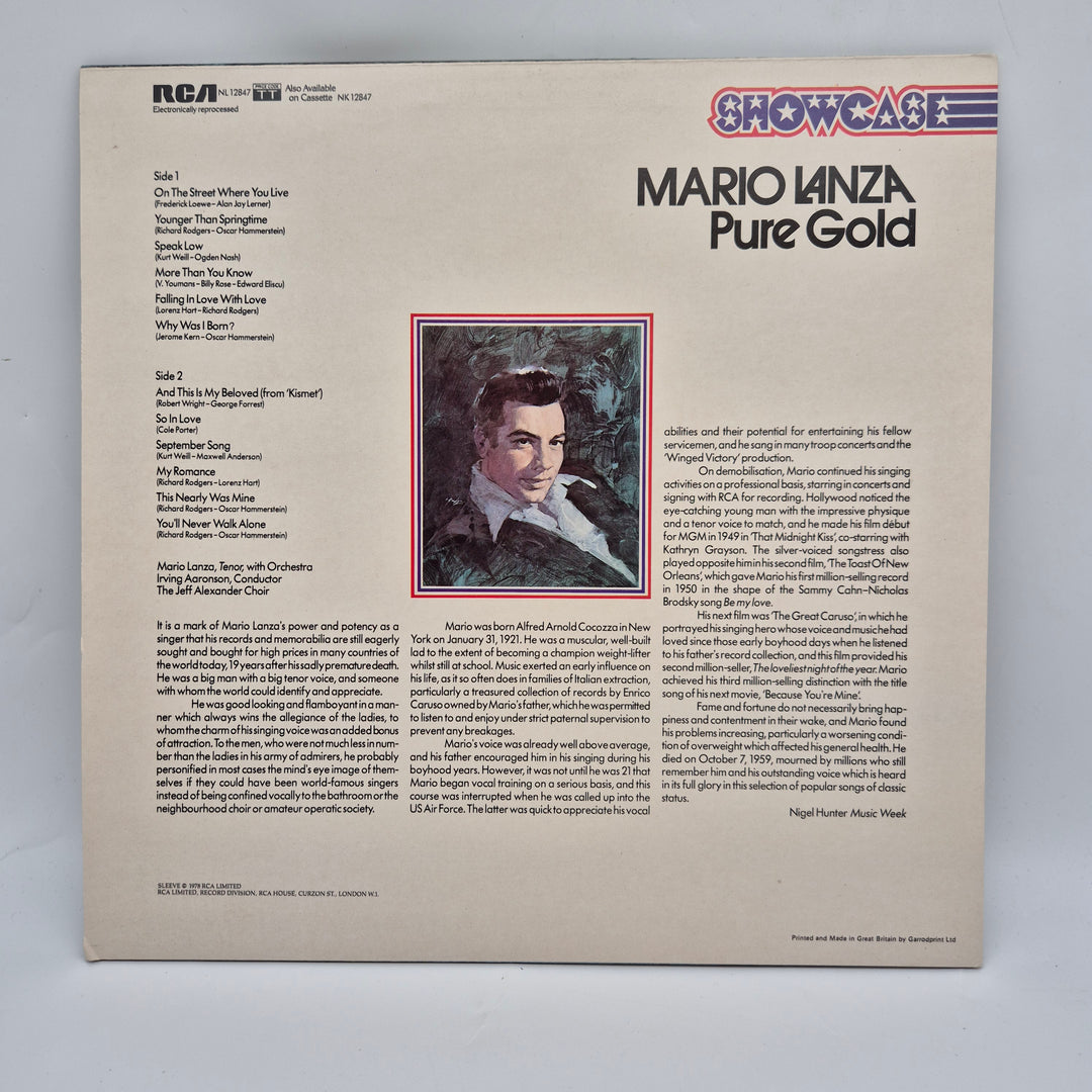 Retro Vinylskiva Mario Lanza Pure Gold