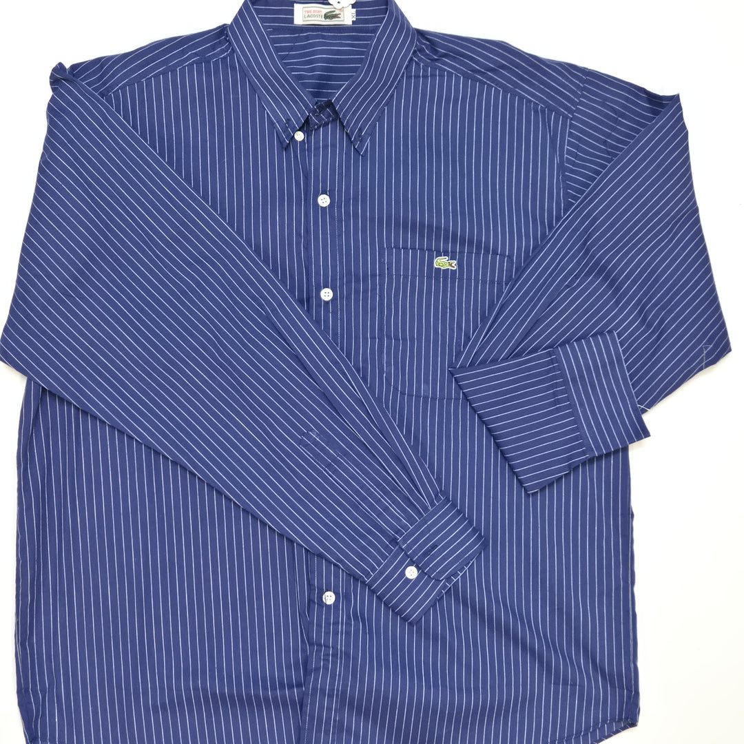Klassisk randig Lacoste herrskjorta i bomull