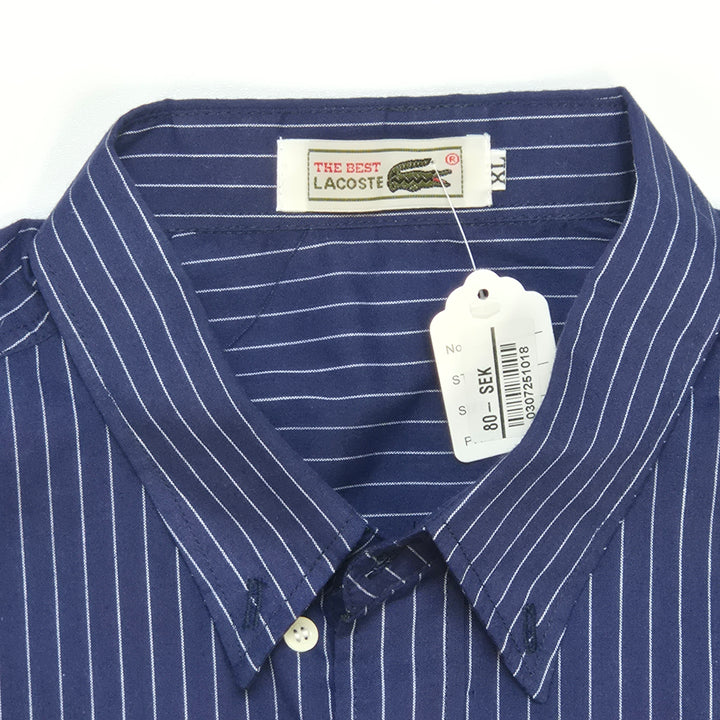 Klassisk randig Lacoste herrskjorta i bomull