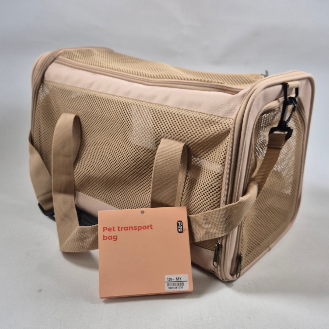 Beige och hållbar transportväska för husdjur