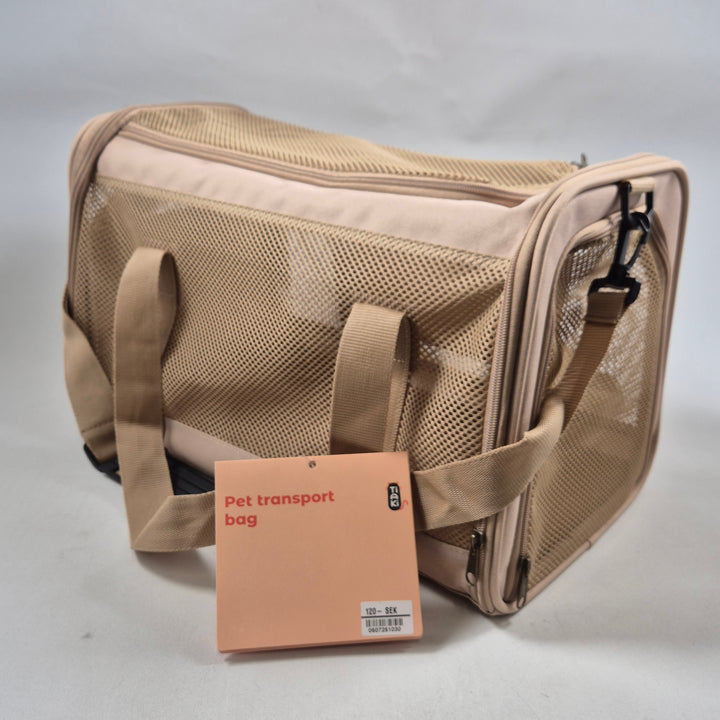 Beige och hållbar transportväska för husdjur