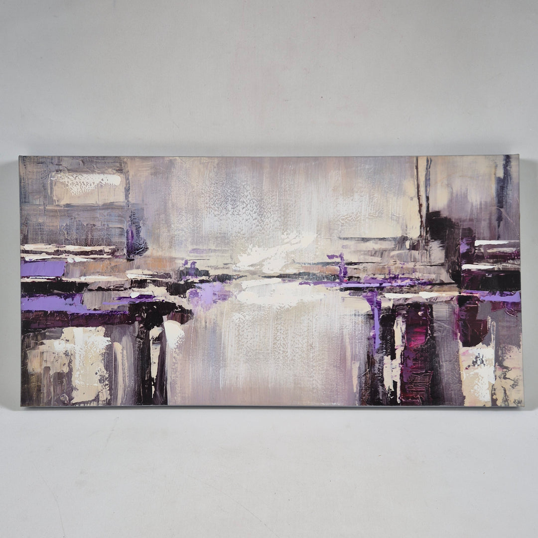 Abstrakt Målning i Lila Toner på Canvas