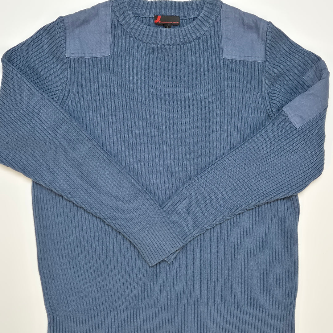 Stickad Herrtröja med Mockadetaljer Dr. Denim