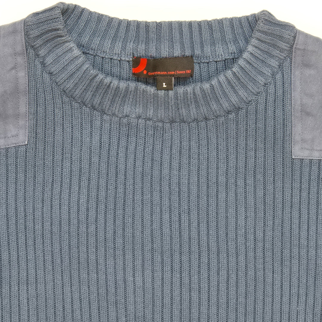 Stickad Herrtröja med Mockadetaljer Dr. Denim