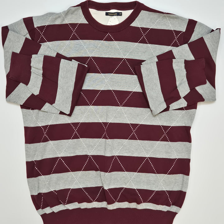 Elegant vinröd-grå Batistini herrtröja 2XL