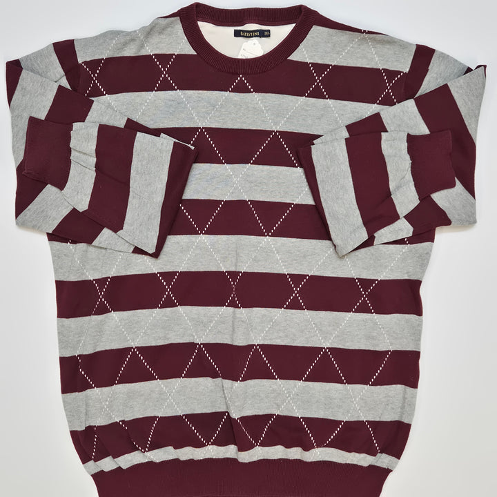 Elegant vinröd-grå Batistini herrtröja 2XL
