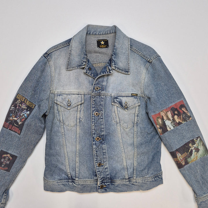 Retro jeansjacka med rockbandstryck Italian Flavour