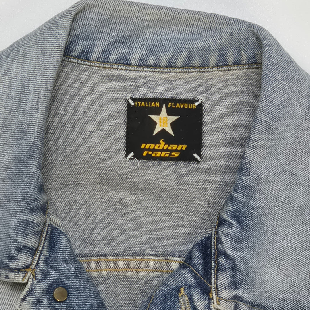 Retro jeansjacka med rockbandstryck Italian Flavour