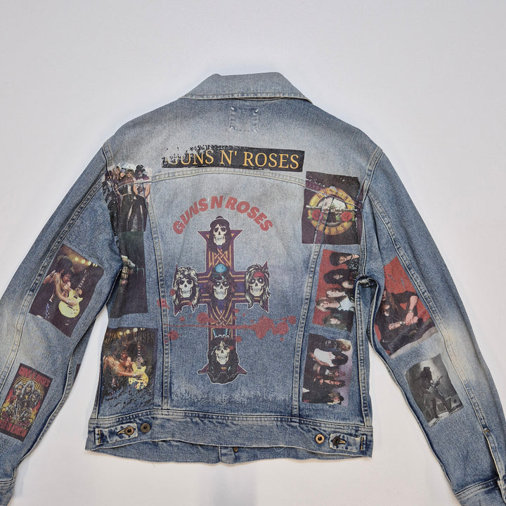 Retro jeansjacka med rockbandstryck Italian Flavour