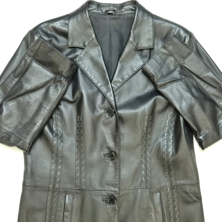 Retro läderjacka med eleganta detaljer