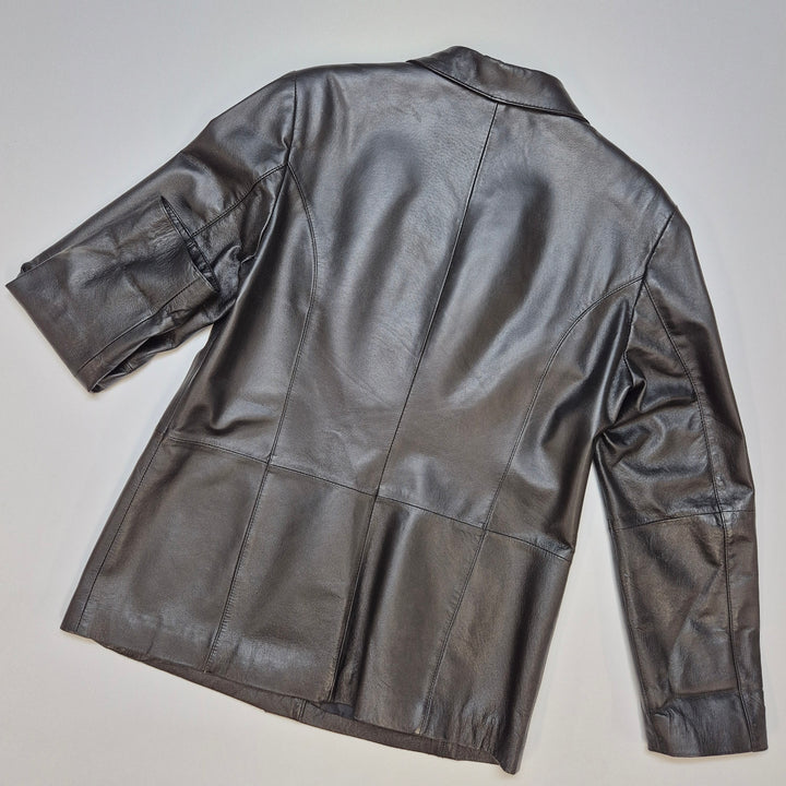 Retro läderjacka med eleganta detaljer