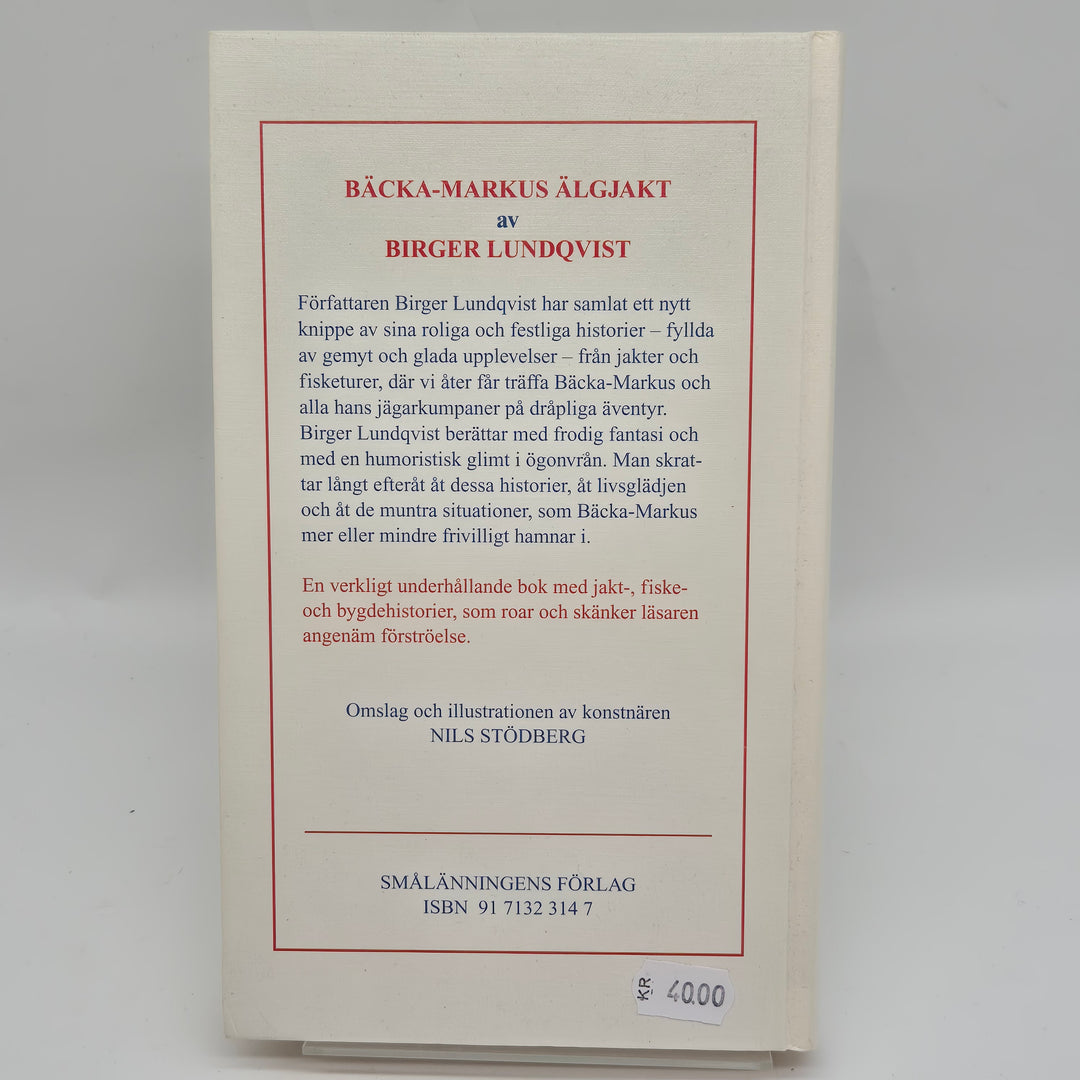 Retro svensk bok Bäcka-Markus Älgjakt