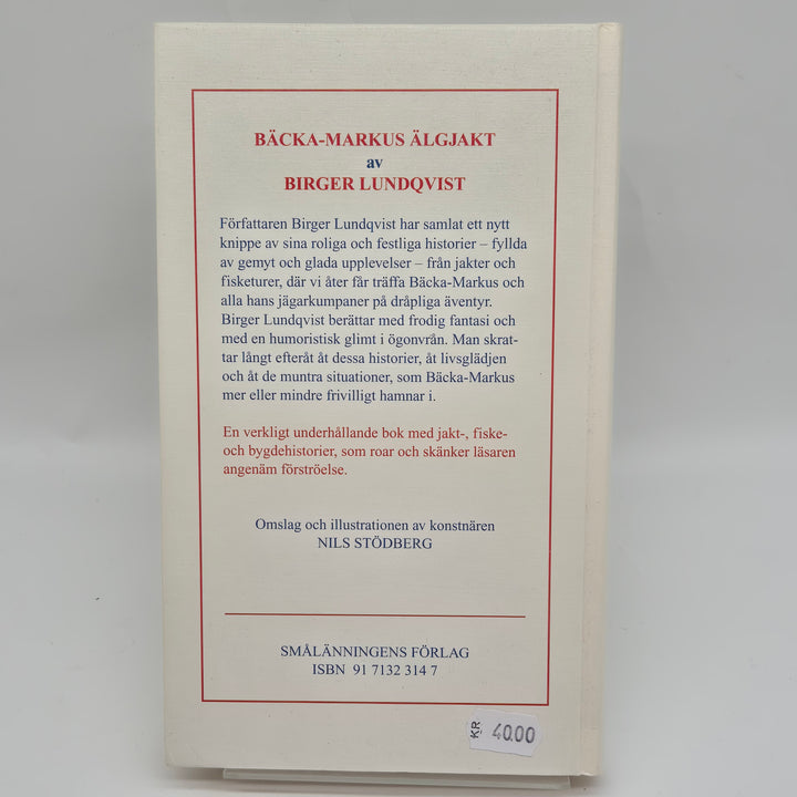 Retro svensk bok Bäcka-Markus Älgjakt