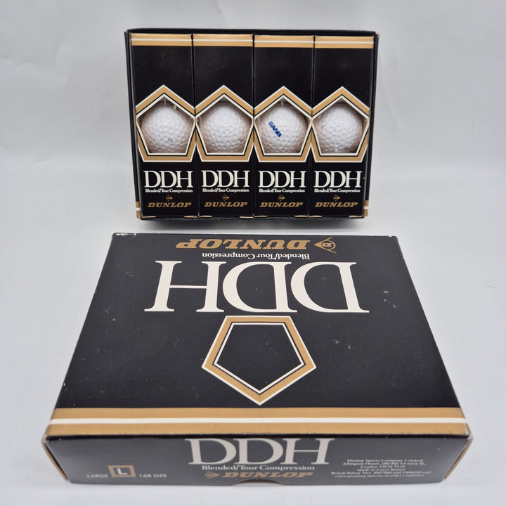 Oöppnad retro Dunlop DDH golfbollslåda