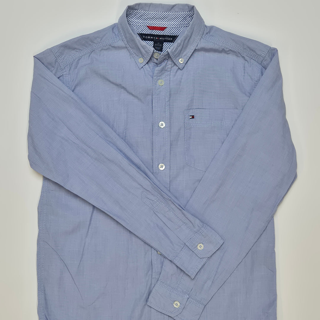 Tommy Hilfiger-skjorta klassisk ljusblå ruta