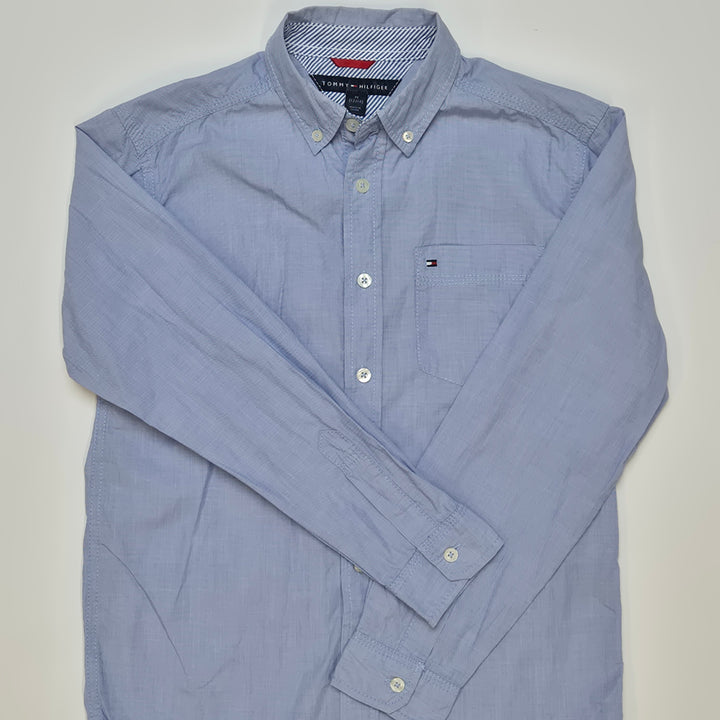 Tommy Hilfiger-skjorta klassisk ljusblå ruta
