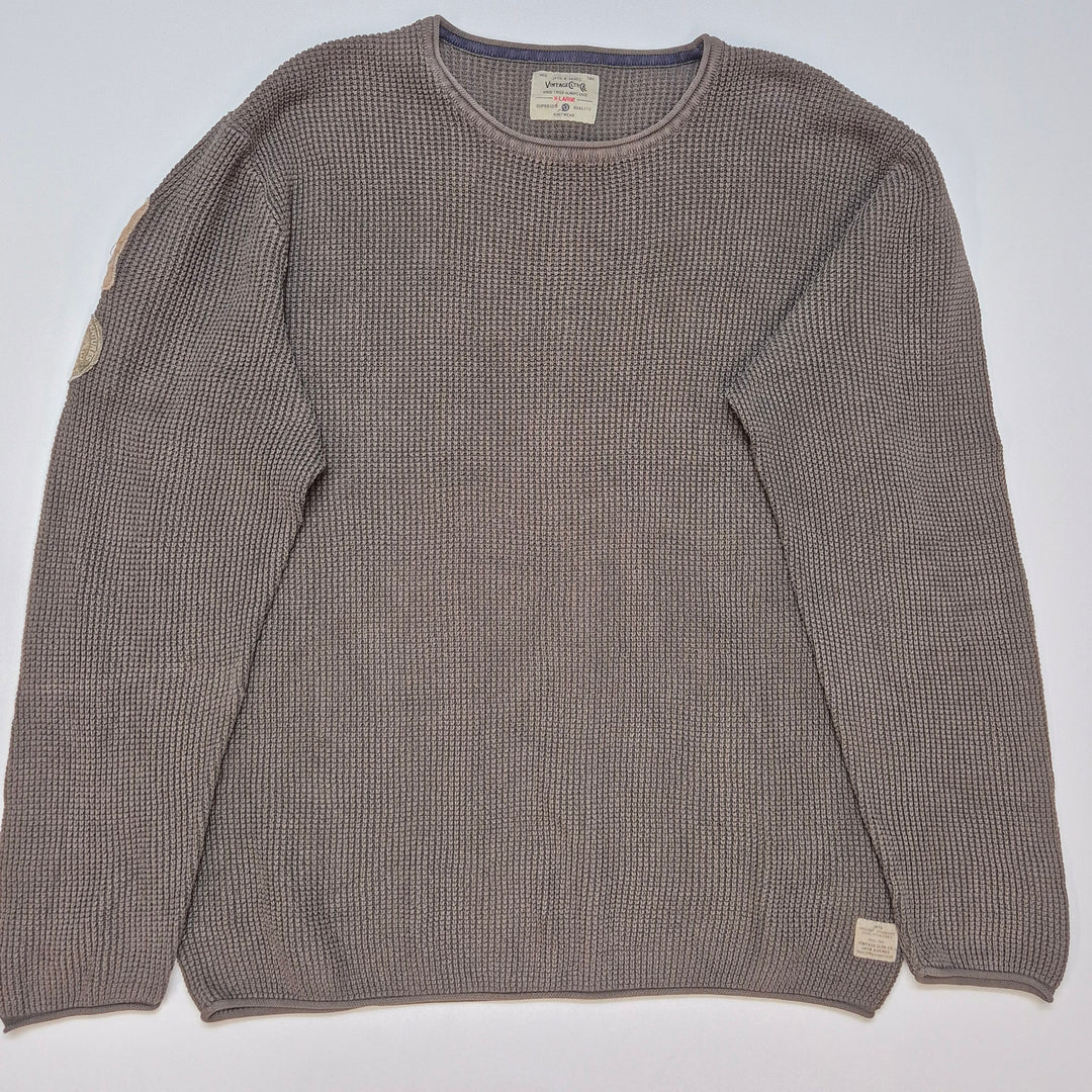 Jack & Jones grå stickad XL herrtröja vintage