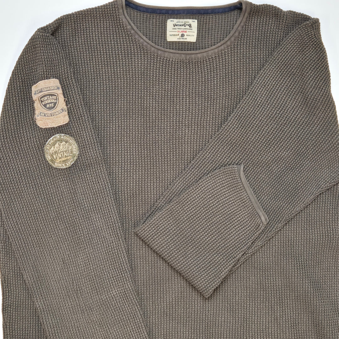 Jack & Jones grå stickad XL herrtröja vintage