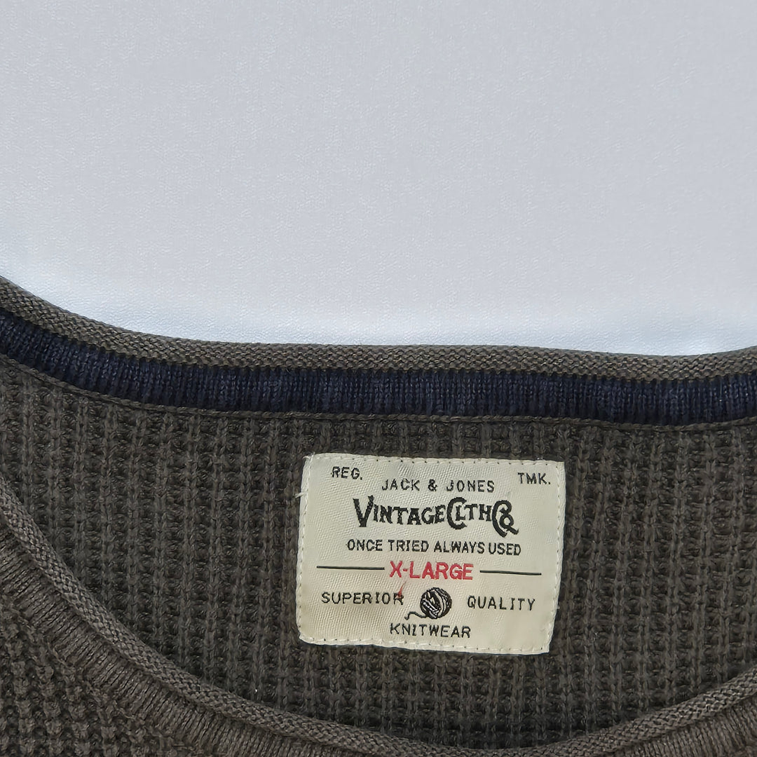 Jack & Jones grå stickad XL herrtröja vintage