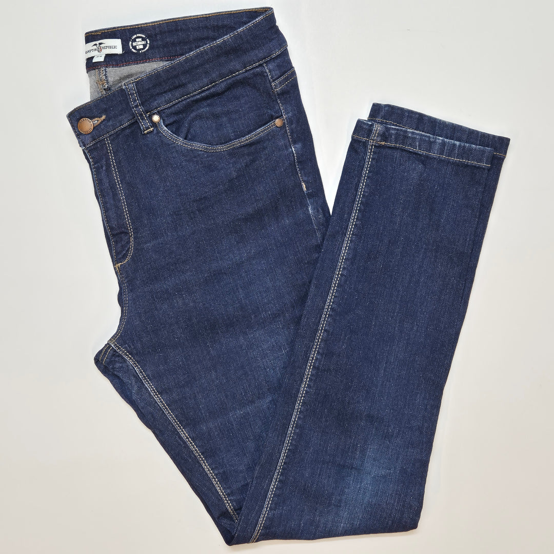 Hampton Republic Mörkblå Slim Fit Jeans Herr