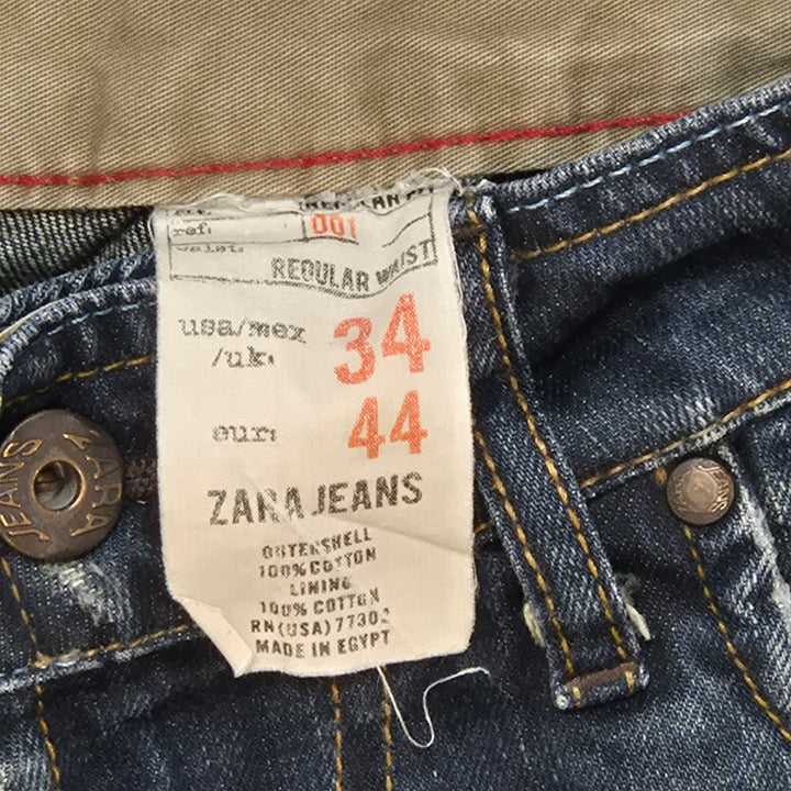 Mörkblå klassiska Zara jeans i bomull