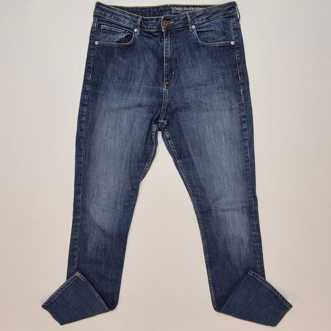 H&M Skinny Jeans Hög Midja i Denim