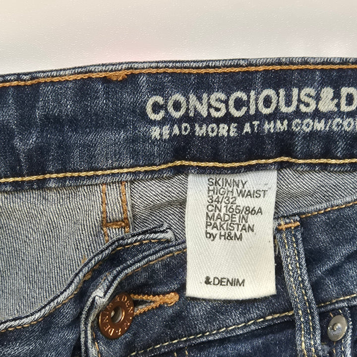 H&M Skinny Jeans Hög Midja i Denim