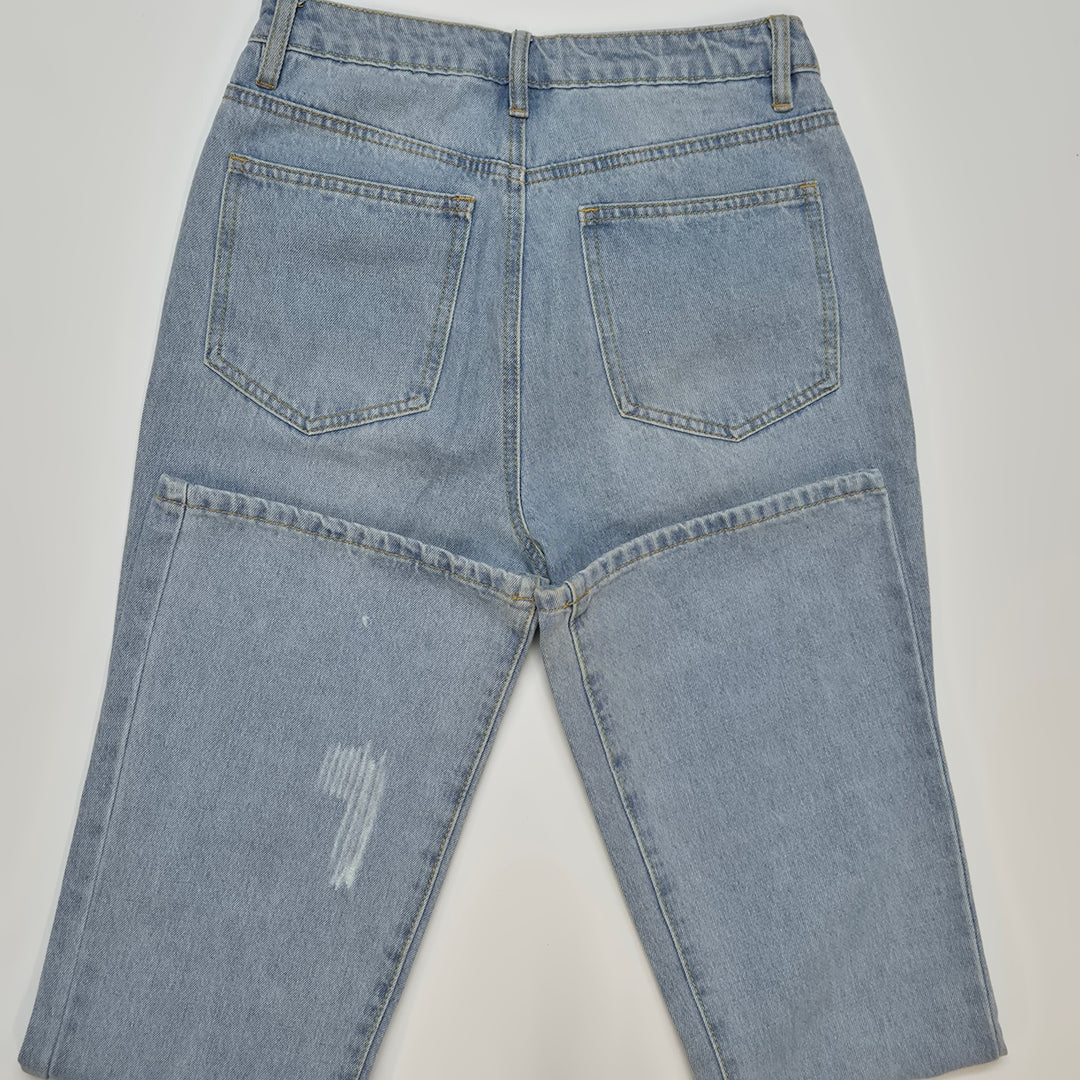 SHEIN Trendiga Slitna Jeans Denim XS