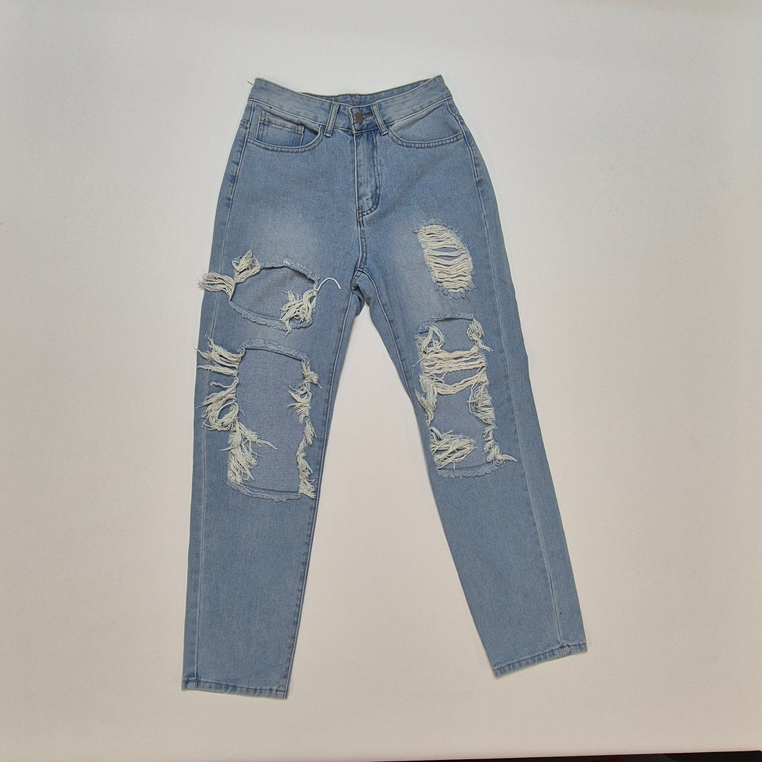 SHEIN Trendiga Slitna Jeans Denim XS