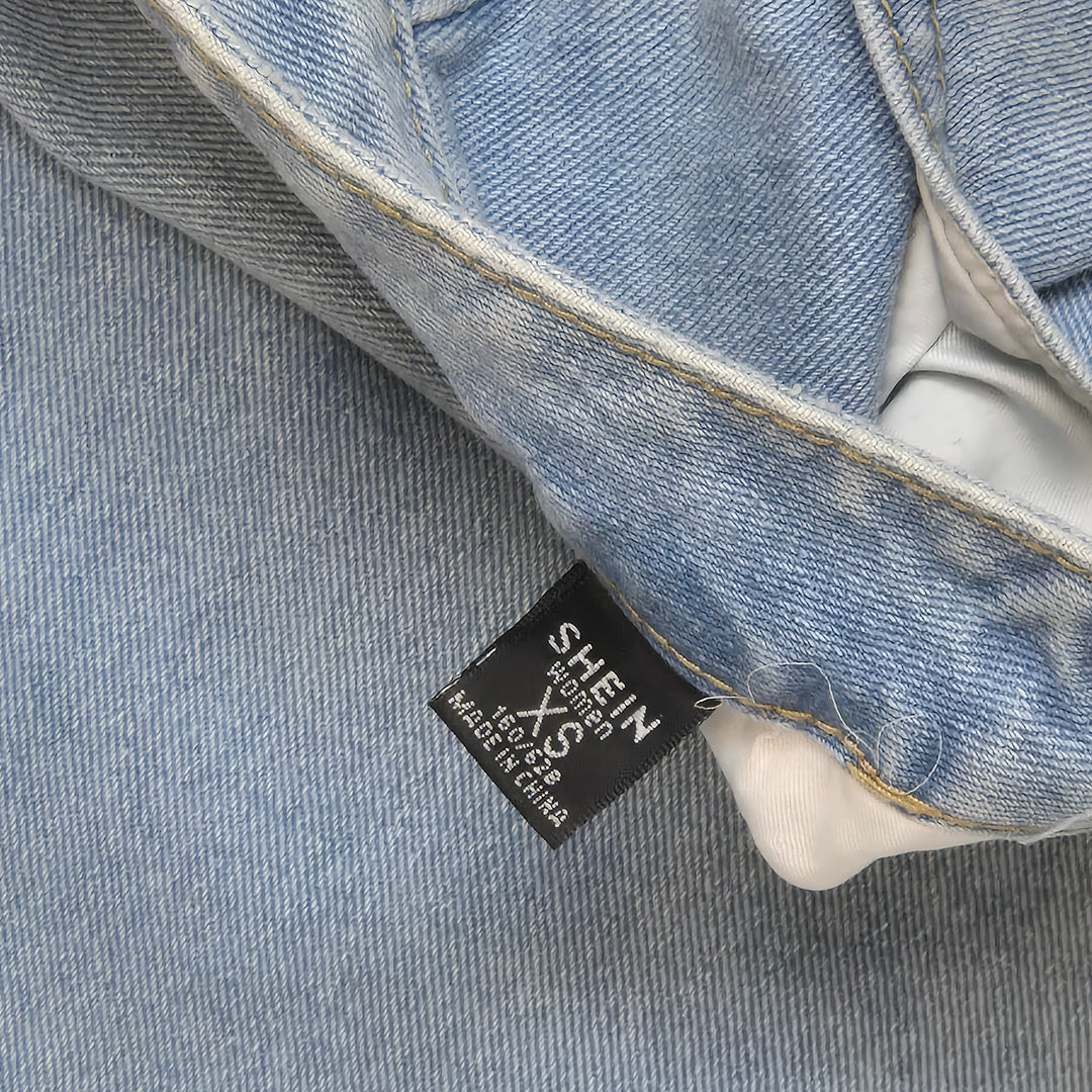 SHEIN Trendiga Slitna Jeans Denim XS