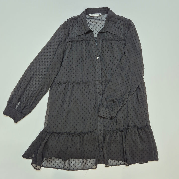 Zara svart elegant klänning med broderi