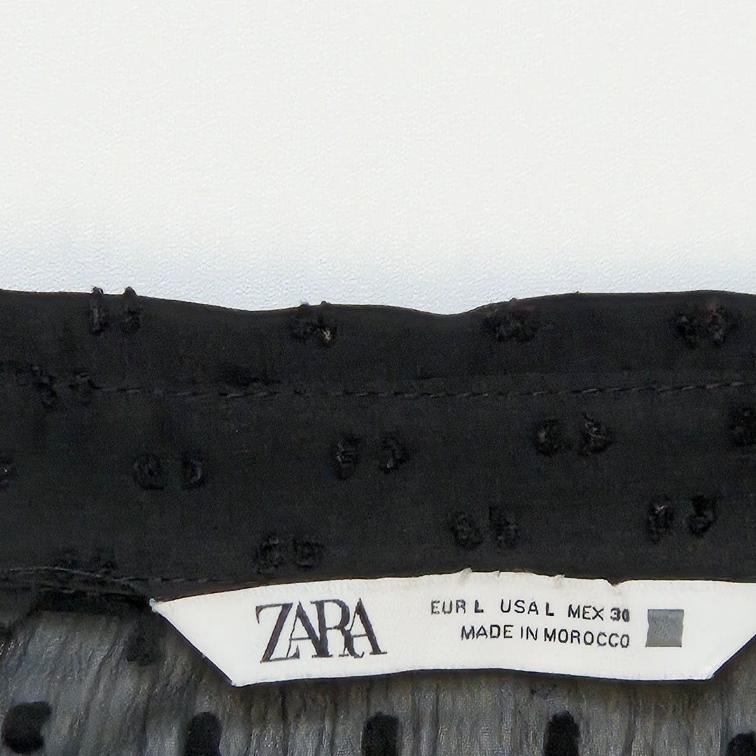 Zara svart elegant klänning med broderi