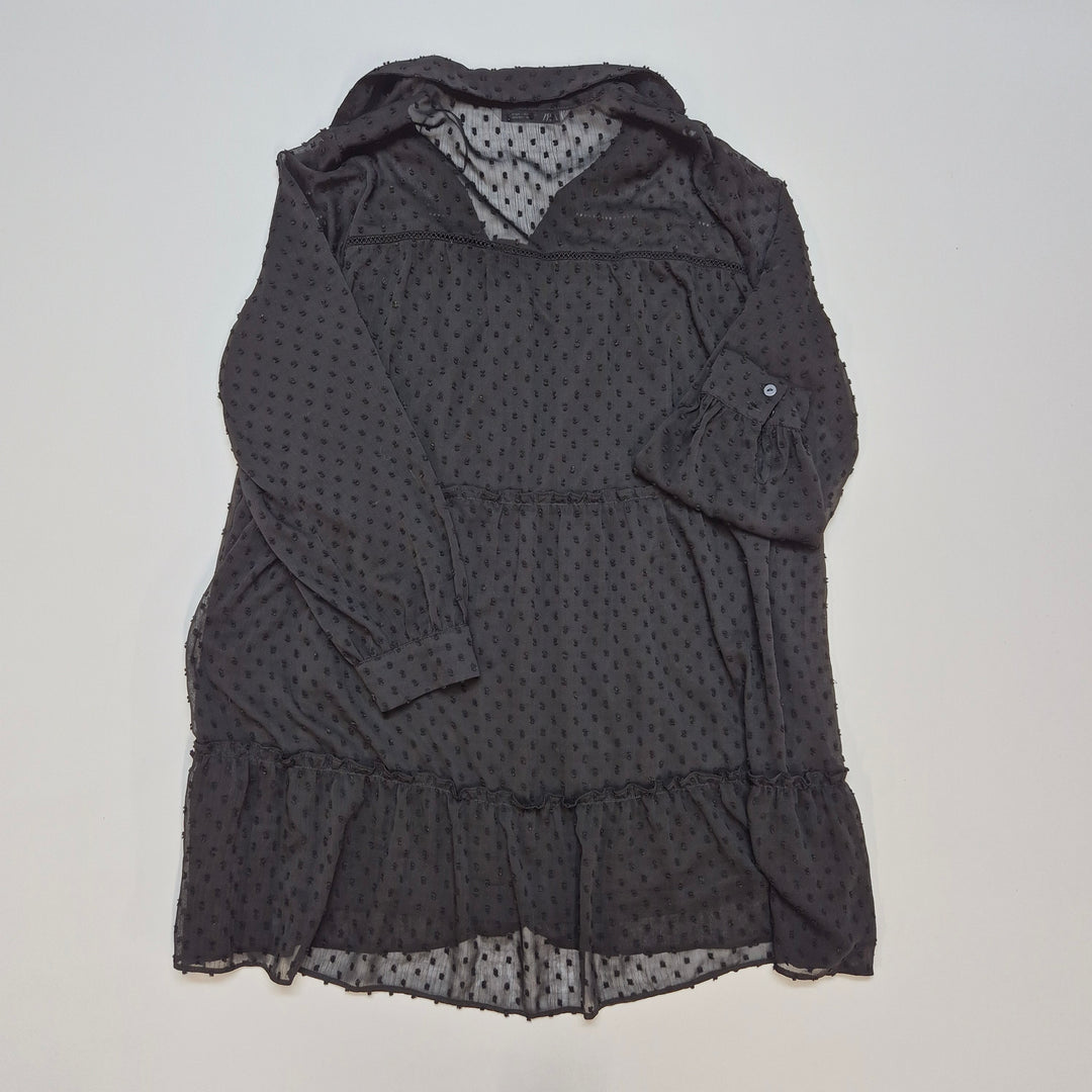 Zara svart elegant klänning med broderi