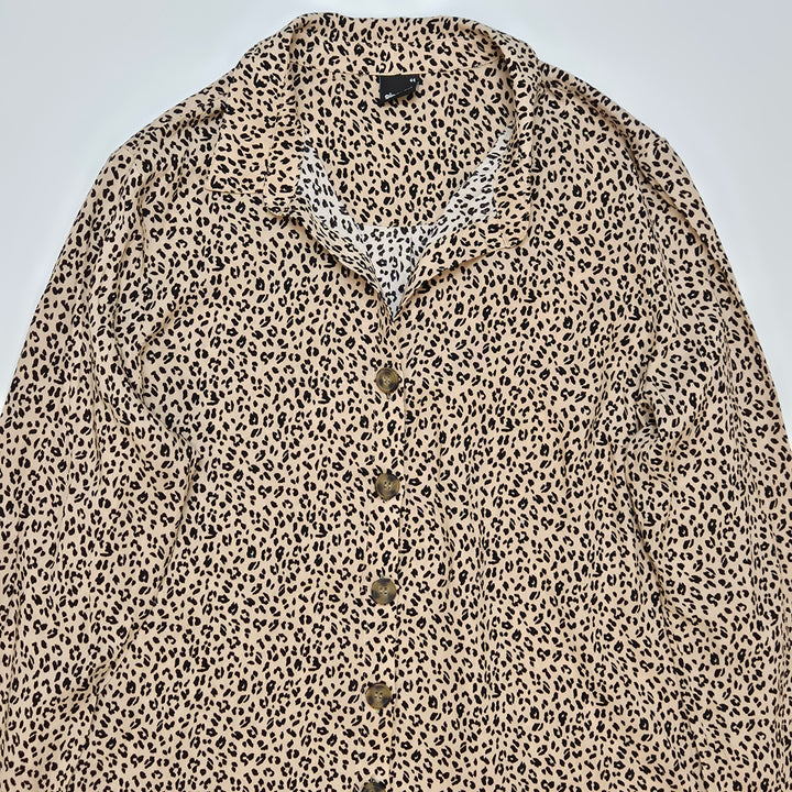 Leopardmönstrad blus Gina Tricot elegant damstl 44