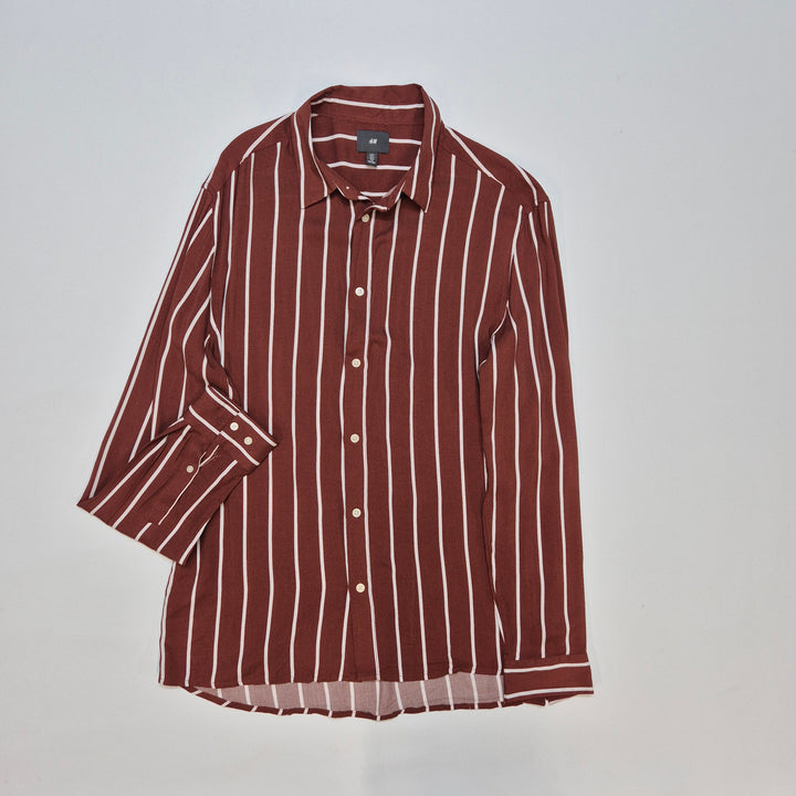 Klassisk randig terrakottaskjorta H&M