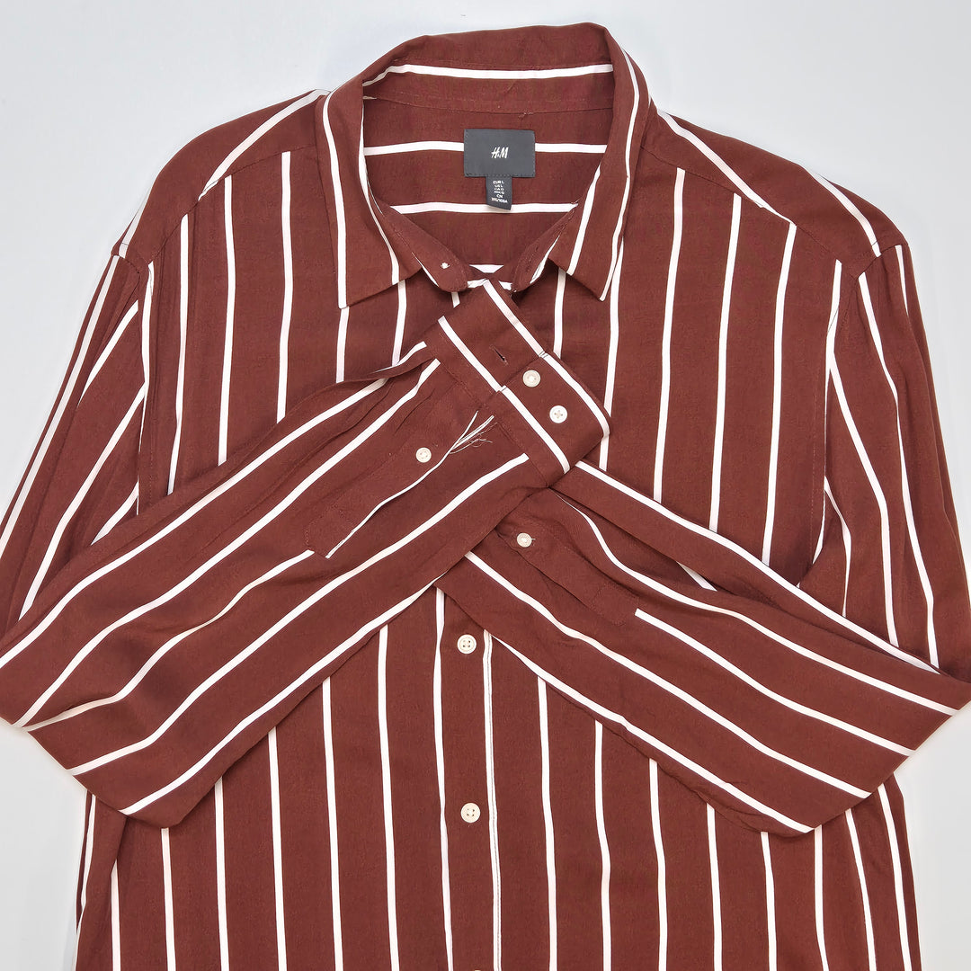 Klassisk randig terrakottaskjorta H&M