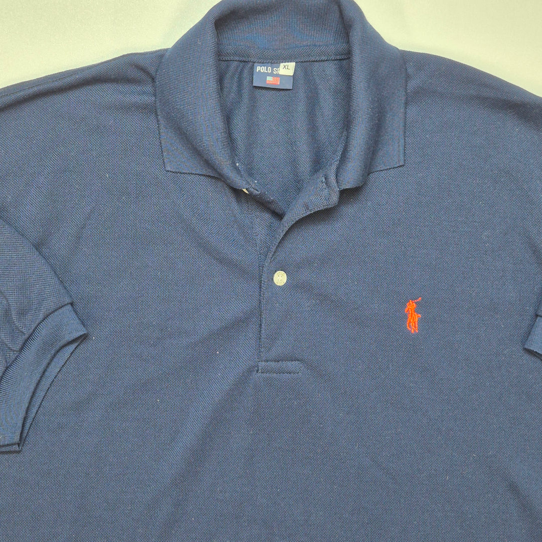 Marinblå pikétröja Polo Ralph Lauren XL