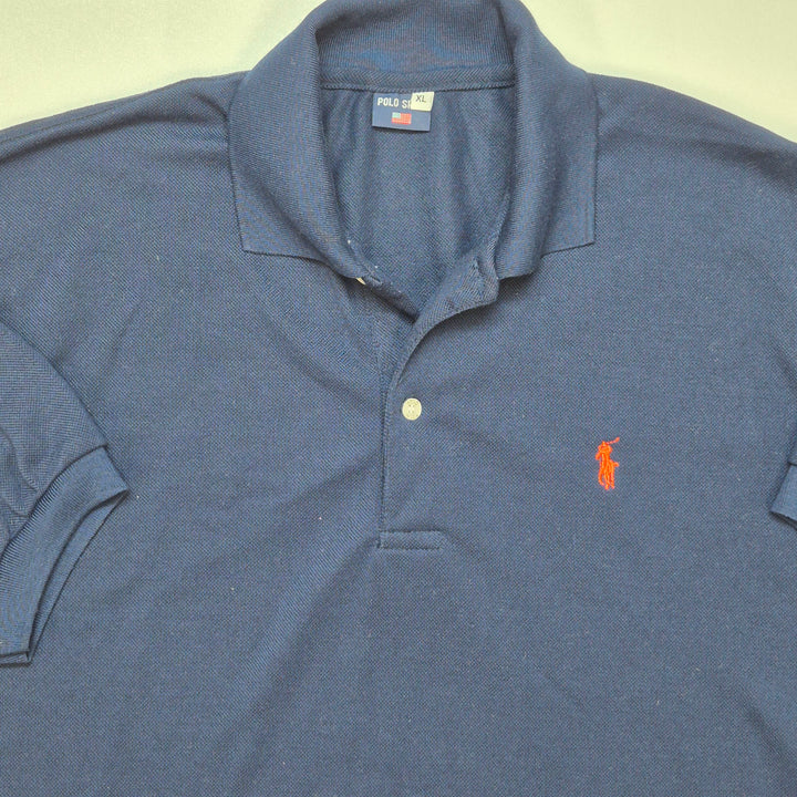 Marinblå pikétröja Polo Ralph Lauren XL