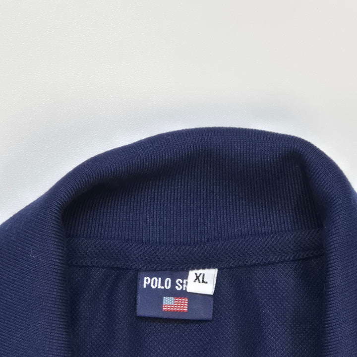 Marinblå pikétröja Polo Ralph Lauren XL