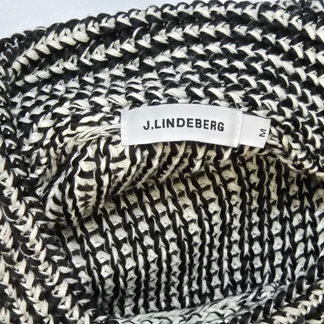 J.Lindeberg stickad klänning svartvit klassiker M