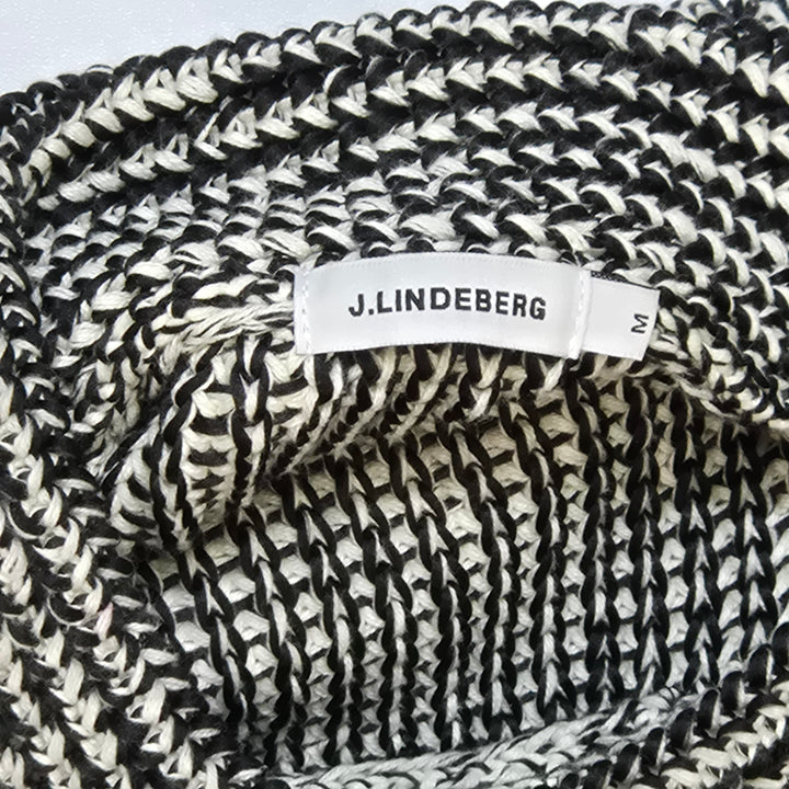J.Lindeberg stickad klänning svartvit klassiker M