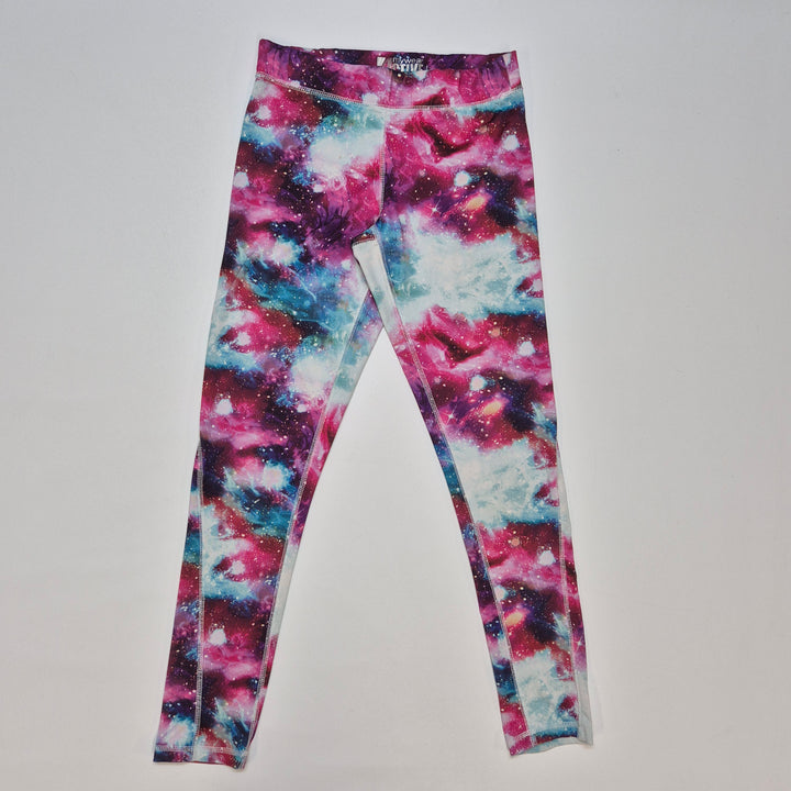 Färgglada leggings med galaxmönster – Storlek Small