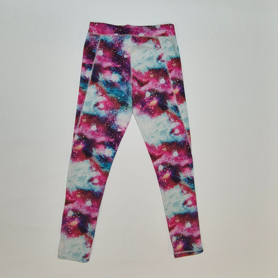 Färgglada leggings med galaxmönster – Storlek Small