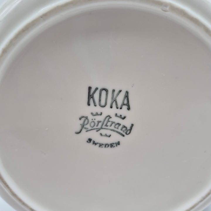 Retro Koka Rörstrand tillbringare med blå bladmotiv