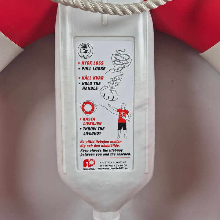 Retro räddningsboj Fristad Plast med rep