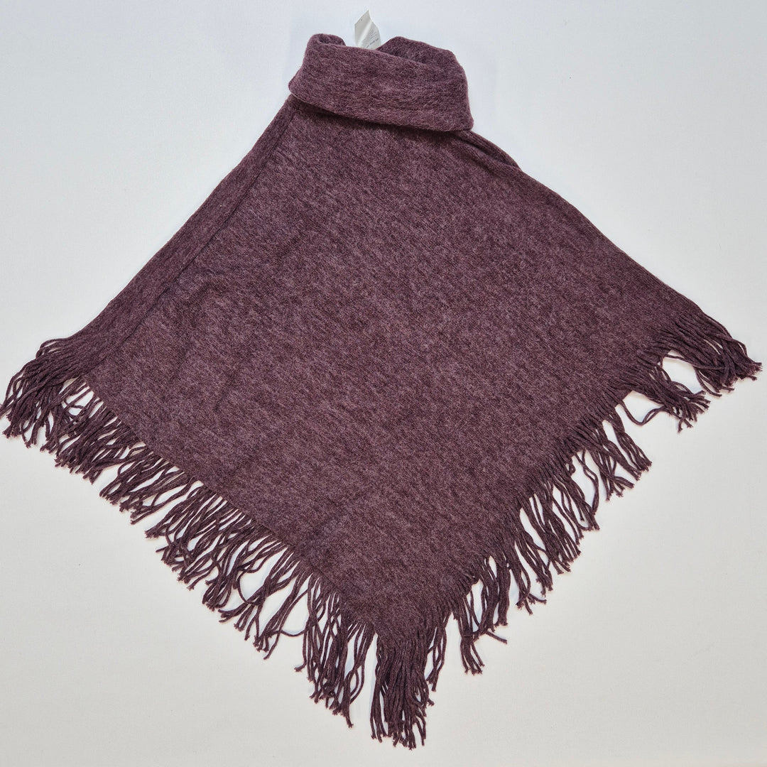 Elegant vinröd poncho från Pieces