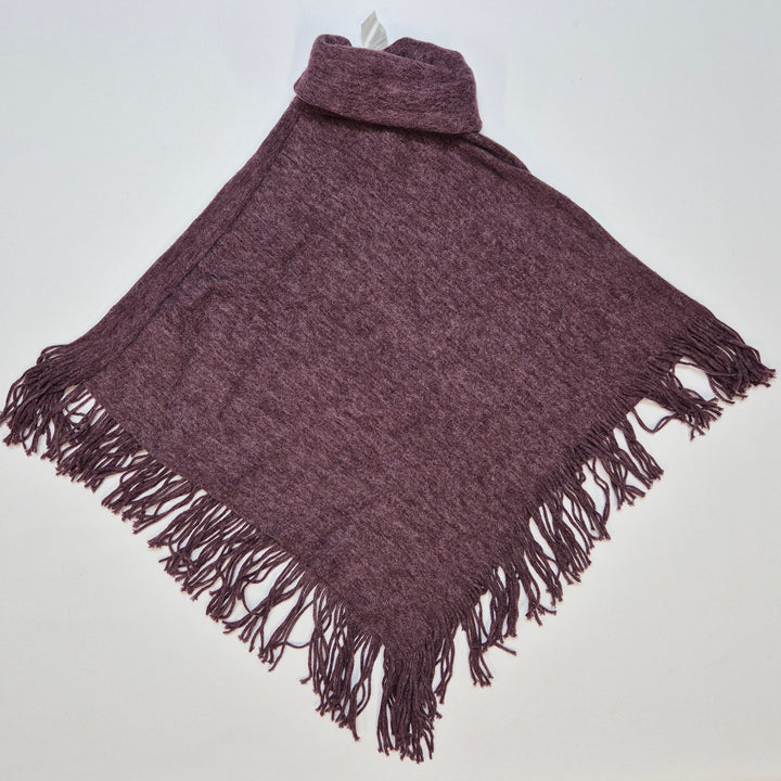 Elegant vinröd poncho från Pieces