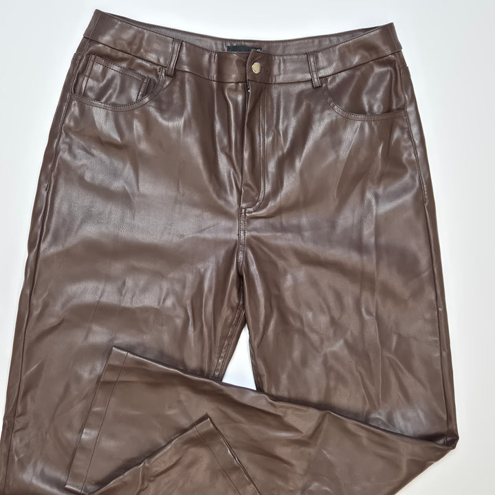 Unika bruna läderbyxor Gina Tricot storlek 42