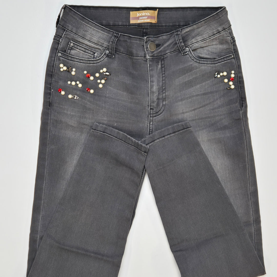 Trendiga dekorerade jeans Dsquared2 skinny svart